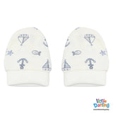 Baby Mittens Pair Pk Of 2 Boat Print | Little Darling - Zubaidas Mothershop