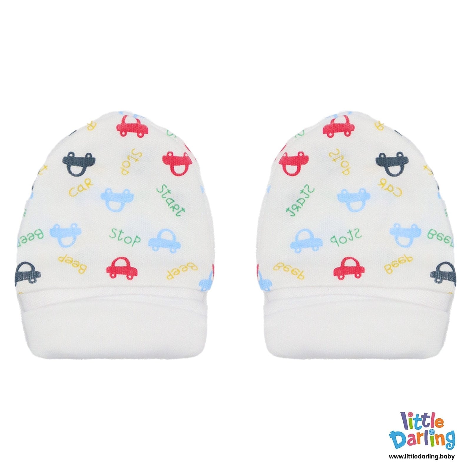 Baby Mittens Pair Pk Of 2 car print by Little Darling