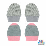 Baby Mittens Pair Pk Of 2 Gray Color | Little Darling - Zubaidas Mothershop