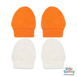 Baby Mittens Pair Pk Of 2 Orange color | Little Darling - Zubaidas Mothershop