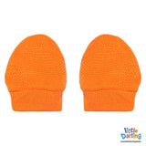 Baby Mittens Pair Pk Of 2 Orange color | Little Darling - Zubaidas Mothershop
