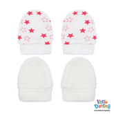 Baby Mittens Pair Pk Of 2 Red Star | Little Darling - Zubaidas Mothershop