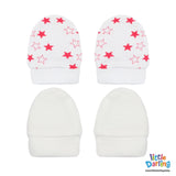 Baby Mittens Pair Pk Of 2 Red Star | Little Darling - Zubaidas Mothershop