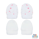 Baby Mittens Pair Pk Of 2 Star Print | Little Darling - Zubaidas Mothershop