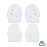 Baby Mittens Pair Pk Of 2 Star Print | Little Darling - Zubaidas Mothershop