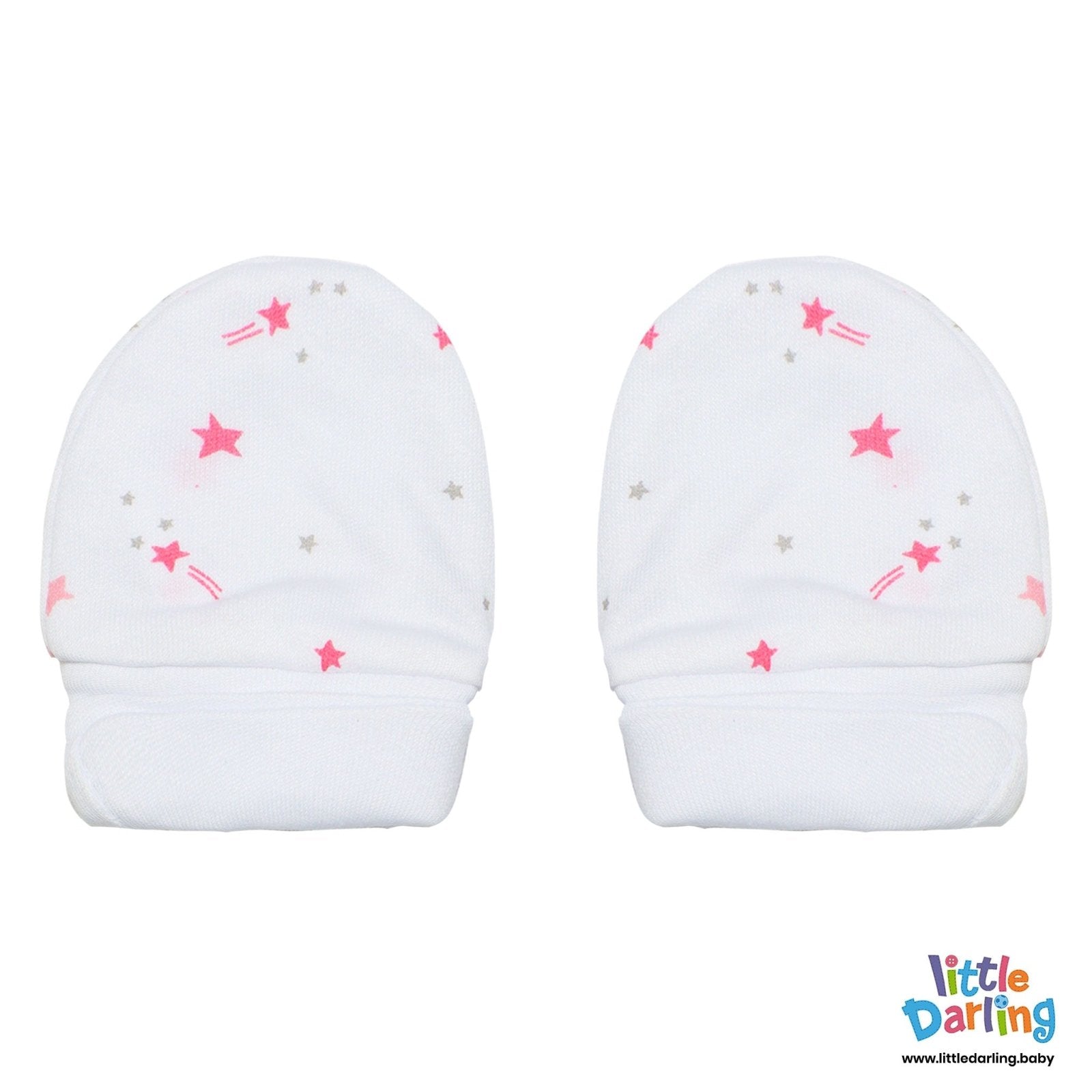 Baby Mittens Pair Pk Of 2  Star Print by Little Darling