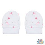 Baby Mittens Pair Pk Of 2 Star Print | Little Darling - Zubaidas Mothershop