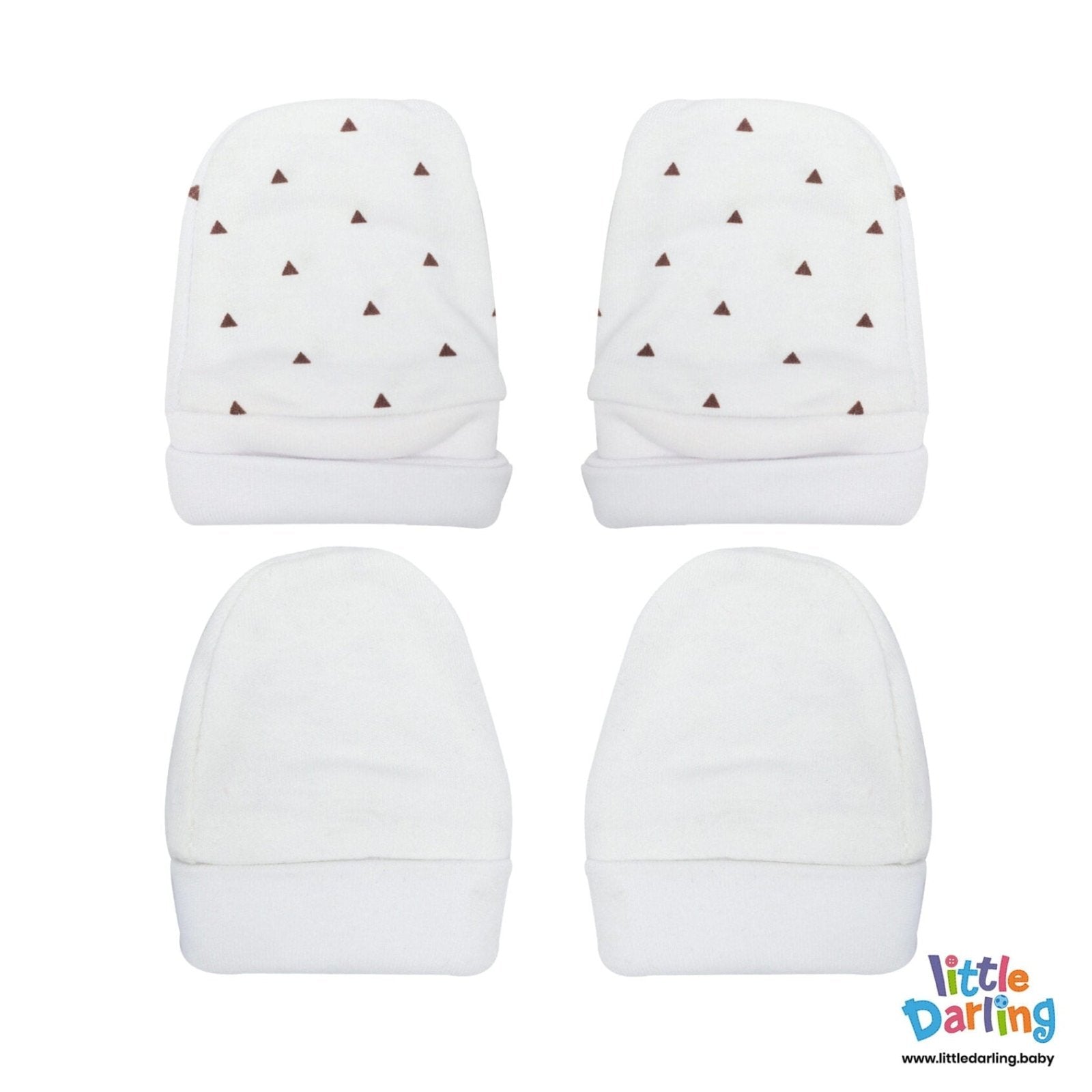 Baby Mittens Pair Pk Of Triangle Print Little Darling