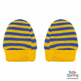 Baby Mittens Pair Pk Of 2 Yellow Stripes | Little Darling - Zubaidas Mothershop