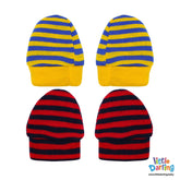 Baby Mittens Pair Pk Of 2 Yellow Stripes | Little Darling - Zubaidas Mothershop