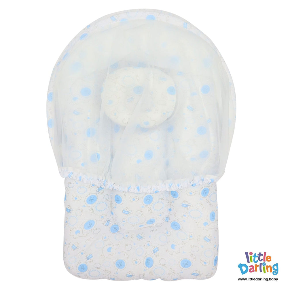 Baby Net Gadda Set 2 Pcs Bird & Bee Print | Little Darling - Zubaidas Mothershop