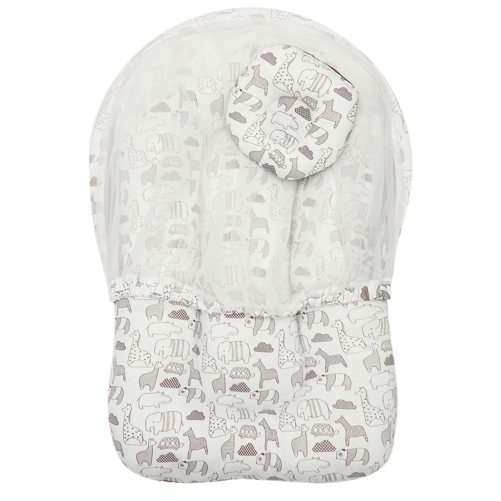 Baby Net Gadda Set Elephant Print 2 Pcs | Little Darling - Zubaidas Mothershop