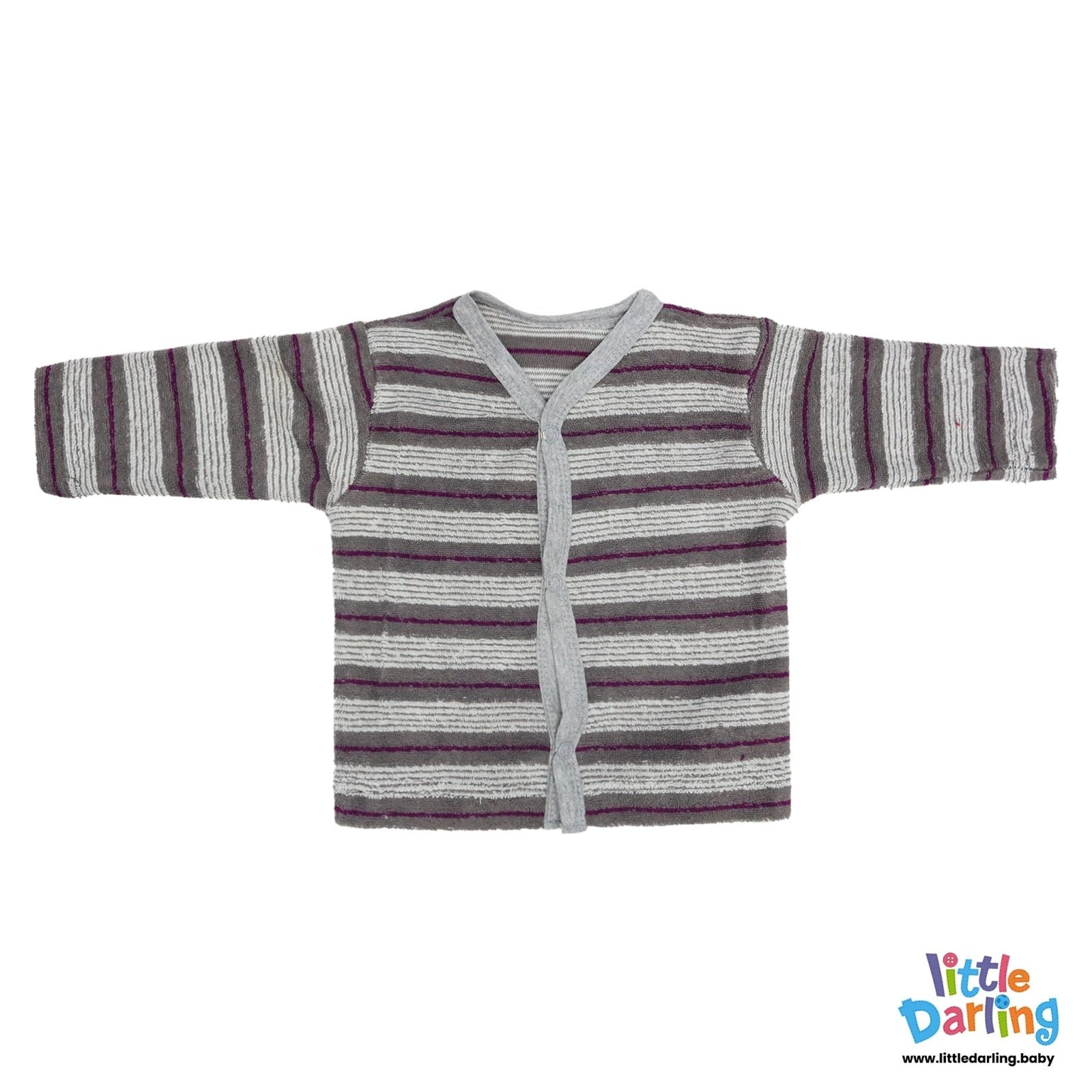 Baby Night Suit Grey Stripes by Little Darling