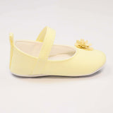 Baby Shoes Light Yellow Color With Flower | Baby Pattini - Zubaidas Mothershop