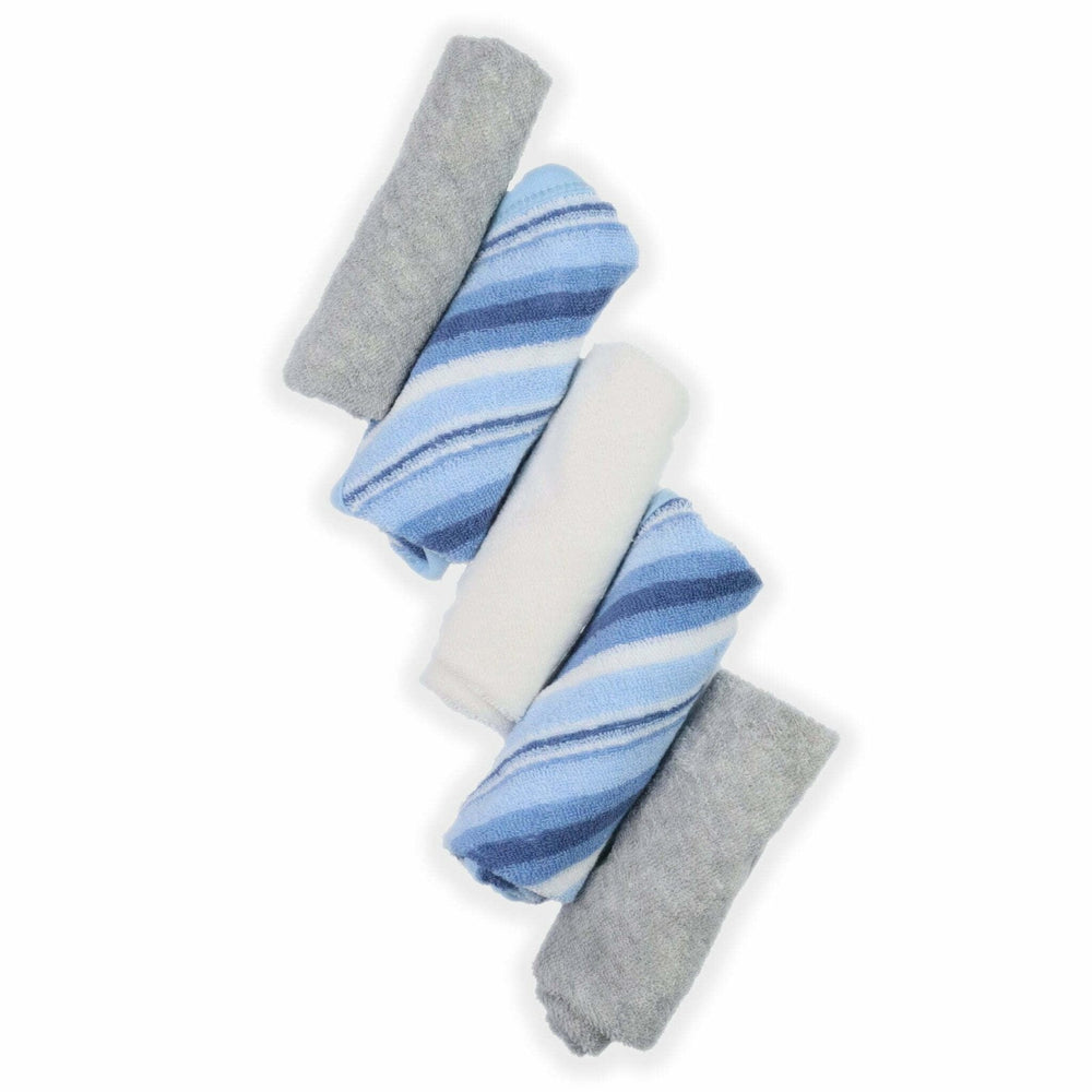 Baby Wash Clothes Blue PK of 5 | Little Darling - Zubaidas Mothershop