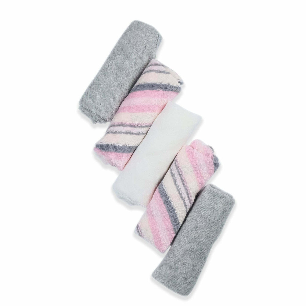 Baby Wash Clothes Pink PK of 5 | Little Darling - Zubaidas Mothershop