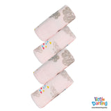 Baby Wash Clothes PK of 4 Hearts Pink Color | Little Darling - Zubaidas Mothershop