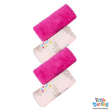 Baby Wash Clothes PK of 4 Shocking Pink Color | Little Darling - Zubaidas Mothershop