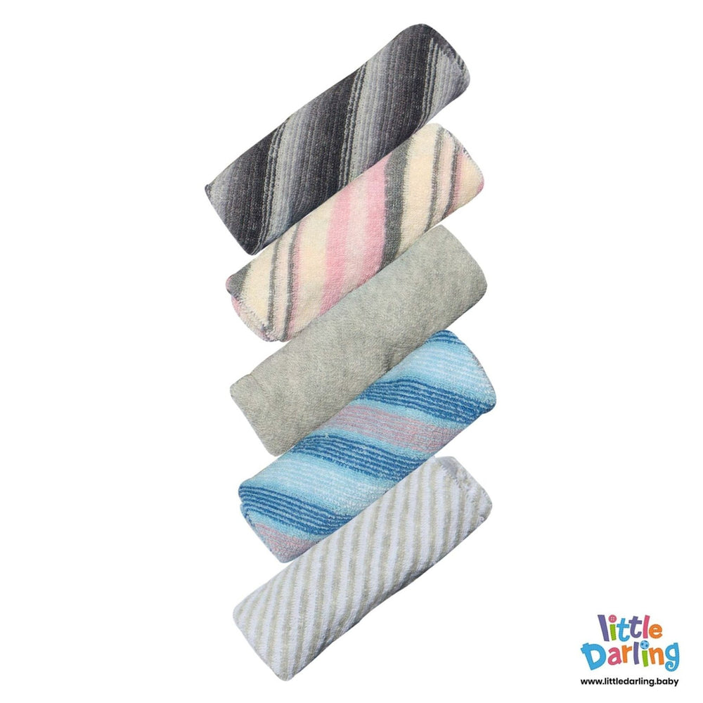 Baby Wash Clothes PK of 5 Mutli Colors | Little Darling - Zubaidas Mothershop