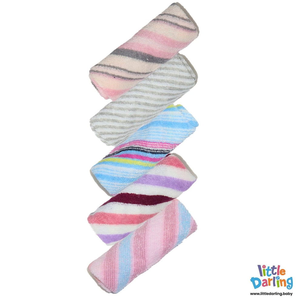 Baby Wash Clothes PK of 5 Pink Color | Little Darling - Zubaidas Mothershop