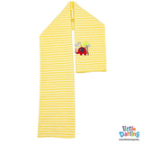 Baby Woolen Shawl Elephant Embroidery Yellow Stripes | Little Darling - Zubaidas Mothershop