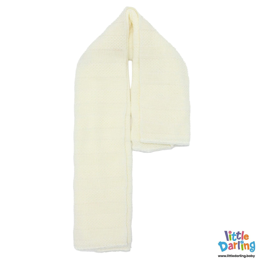 Baby Woolen Shawl Off White | Little Darling - Zubaidas Mothershop