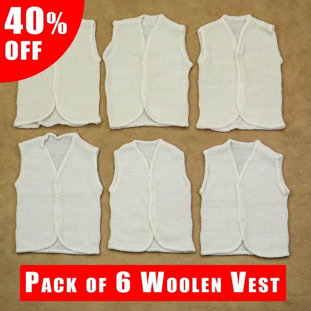 Baby Woolen Vest Sleeveless Pk of 6 | Little Darling - Zubaidas Mothershop