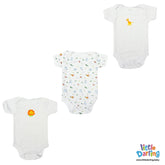 Bodysuit Pack of 3 Half Sleeve Giraffe Print | Little Darling - Zubaidas Mothershop