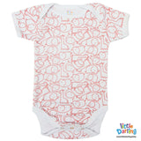 Bodysuit Pack of 3 Half Sleeve Turtle Print | Little Darling - Zubaidas Mothershop