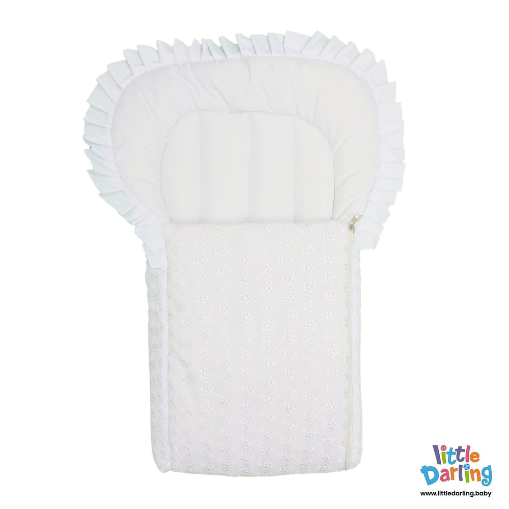 Carry Nest Frill Flowers White Color Little Darling - Zubaidas Mothershop