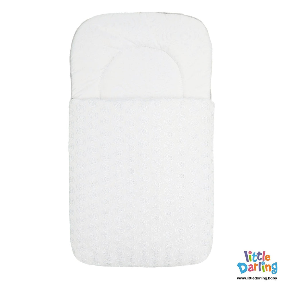 Carry Nest Plain flower Print Grey Piping | Little Darling - Zubaidas Mothershop