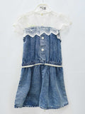 Denim Top for Girls Blue & White Color - Zubaidas Mothershop