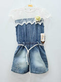 Denim Top for Girls Blue & White Color - Zubaidas Mothershop