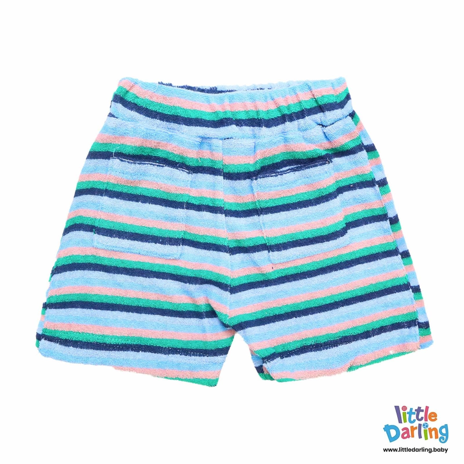 Fancy Swimming Shorts Blue Strips by Little Darling