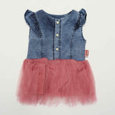 Girls Fancy Frock Blue-Pink Color - Zubaidas Mothershop