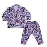 Girls Night Suit Graffiti Letter Printed - Zubaidas Mothershop