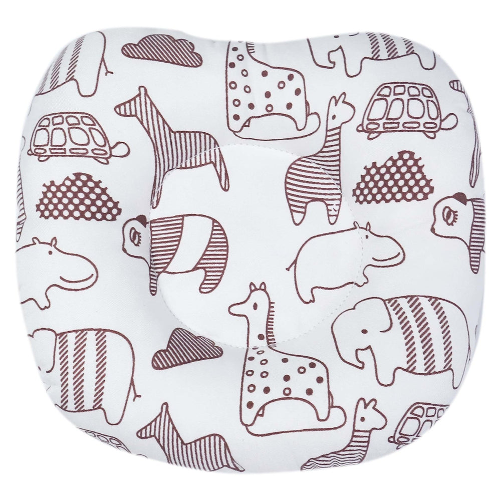 Head Pillow White Color Animals Print | Little Darling - Zubaidas Mothershop