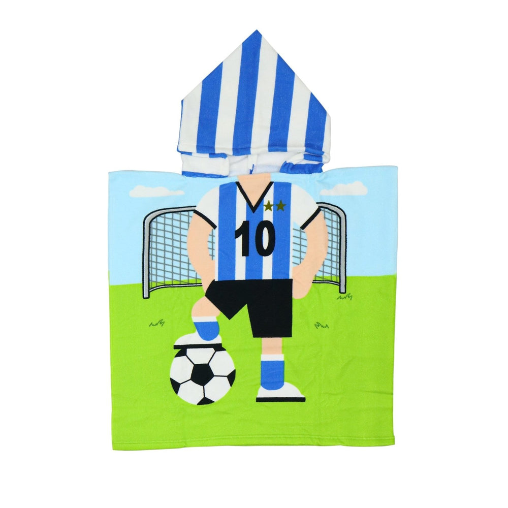 Hooded Baby Blanket Football Print Blue Color - Zubaidas Mothershop