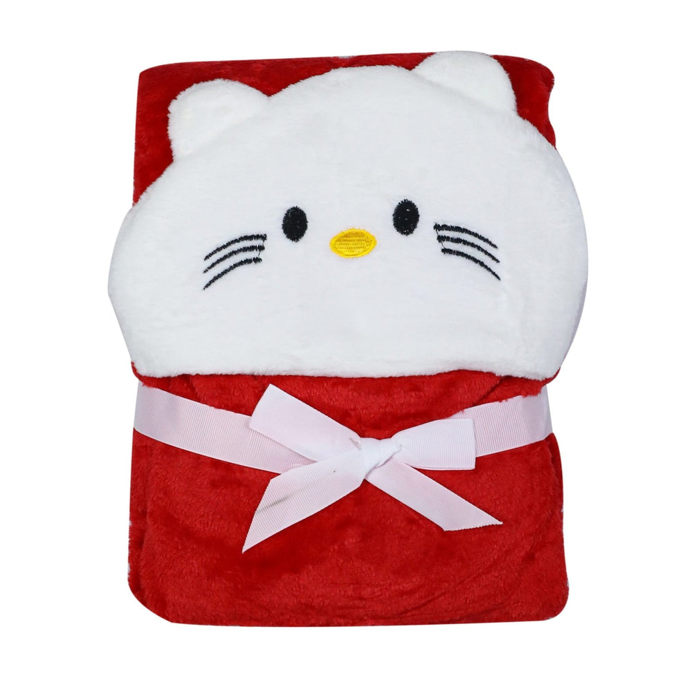 Hooded Baby Blanket Hello Kitty Red Color - Zubaidas Mothershop