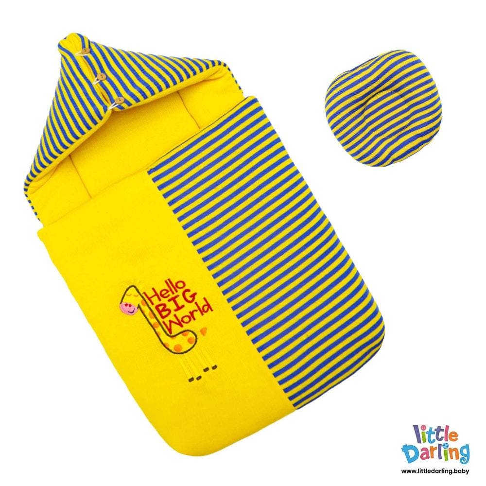 Hooded Baby Carry Nest With Pillow Hello Big World | Little Darling - Zubaidas Mothershop