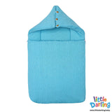 Hooded Carry Nest With Pillow Plain Aqua - Zubaidas Mothershop