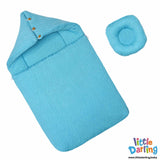 Hooded Carry Nest With Pillow Plain Aqua - Zubaidas Mothershop