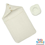 Hooded Carry Nest With Pillow Plain Off White | Little Darling - Zubaidas Mothershop