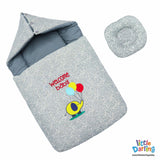 Hooded Carry Nest With Pillow Welcome Baby | Little Darling - Zubaidas Mothershop