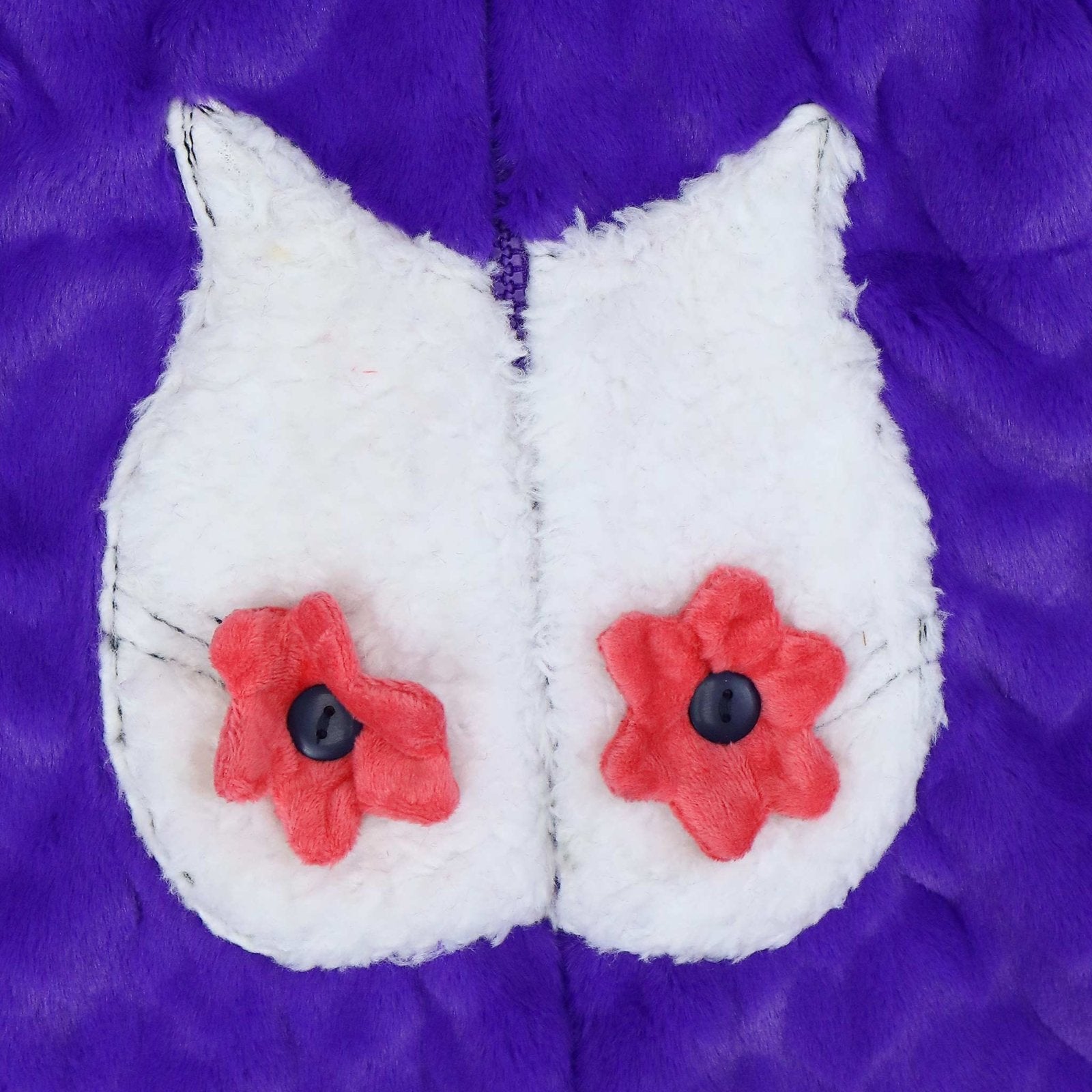 Hooded Fleece Romper Cute Panda Purple by Little Darling