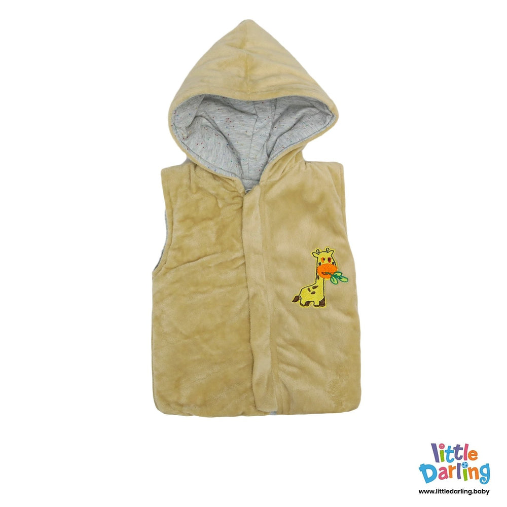 Hooded Jacket Giraffe Embroidery | Little Darling - Zubaidas Mothershop