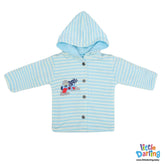 Hooded Jacket Sky Blue Strips | Little Darling - Zubaidas Mothershop