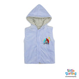 Hooded Jacket Sleeveless Sky blue | Little Darling - Zubaidas Mothershop