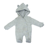 Hooded Romper Gray Heart Print | Little Darling - Zubaidas Mothershop