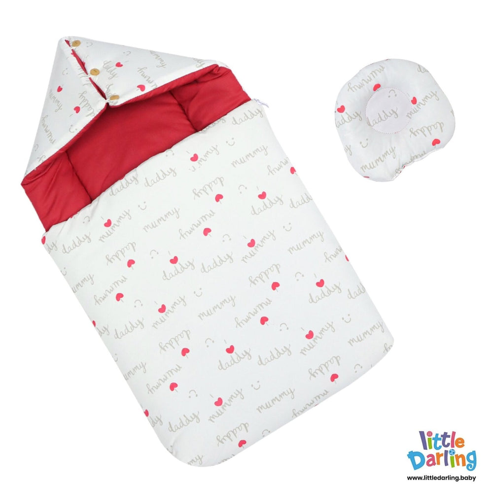 I Love Mummy Daddy Carry Nest Hood With Pillow - Zubaidas Mothershop